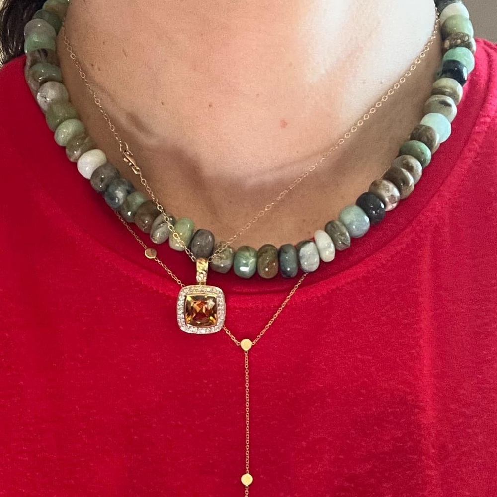 Theodosia smooth robins egg candy necklace